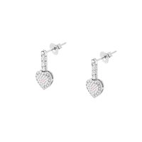 Orecchini da donna pendenti in oro bianco 18 kt con zirconi a cuore – 3.17 g – Idee Preziose dal 1987 - IP.OK18B/27